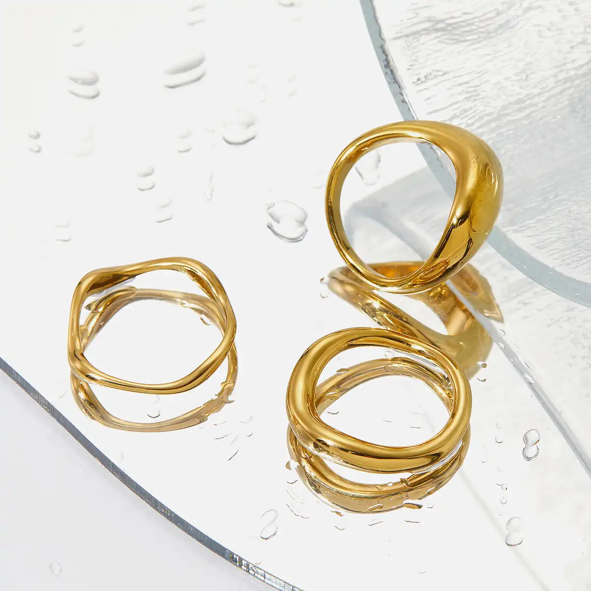 316 stainless steel minimalist polished plain ring / 25204017