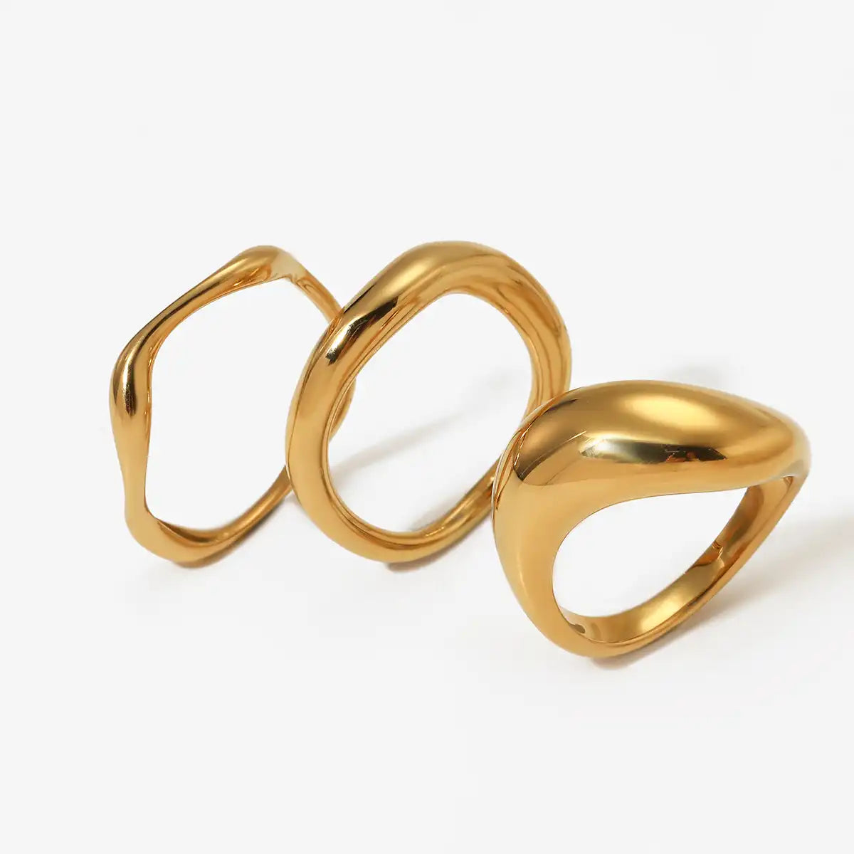 316 stainless steel minimalist polished plain ring / 25204017