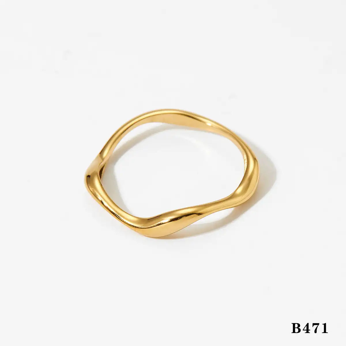316 stainless steel minimalist polished plain ring / 25204017