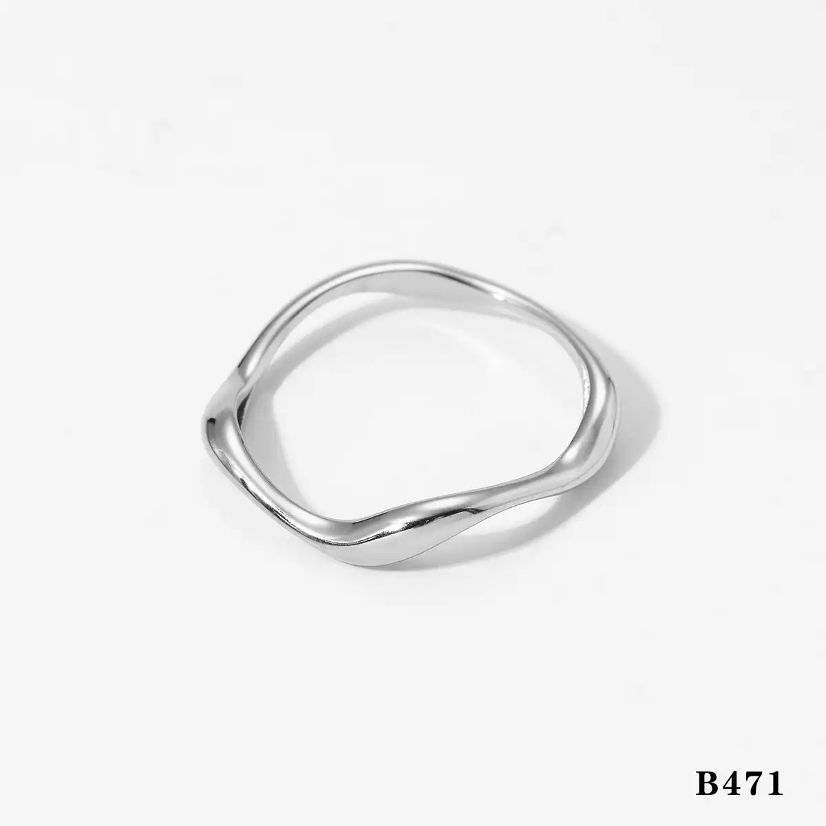 316 stainless steel minimalist polished plain ring / 25204017