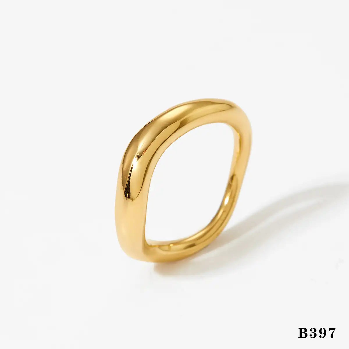 316 stainless steel minimalist polished plain ring / 25204017