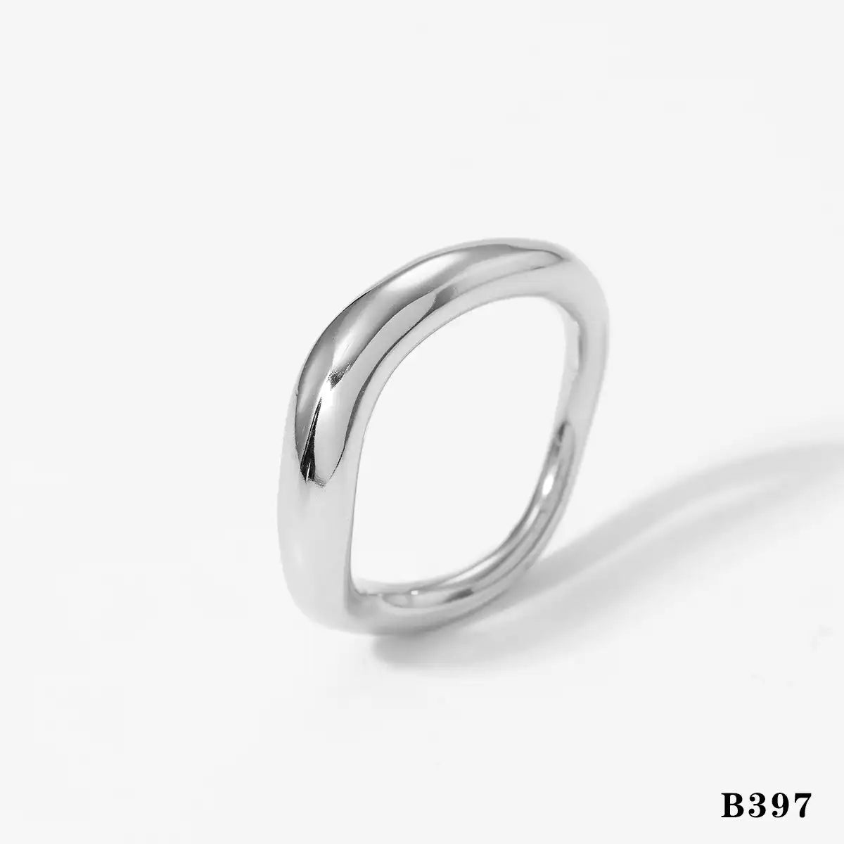 316 stainless steel minimalist polished plain ring / 25204017