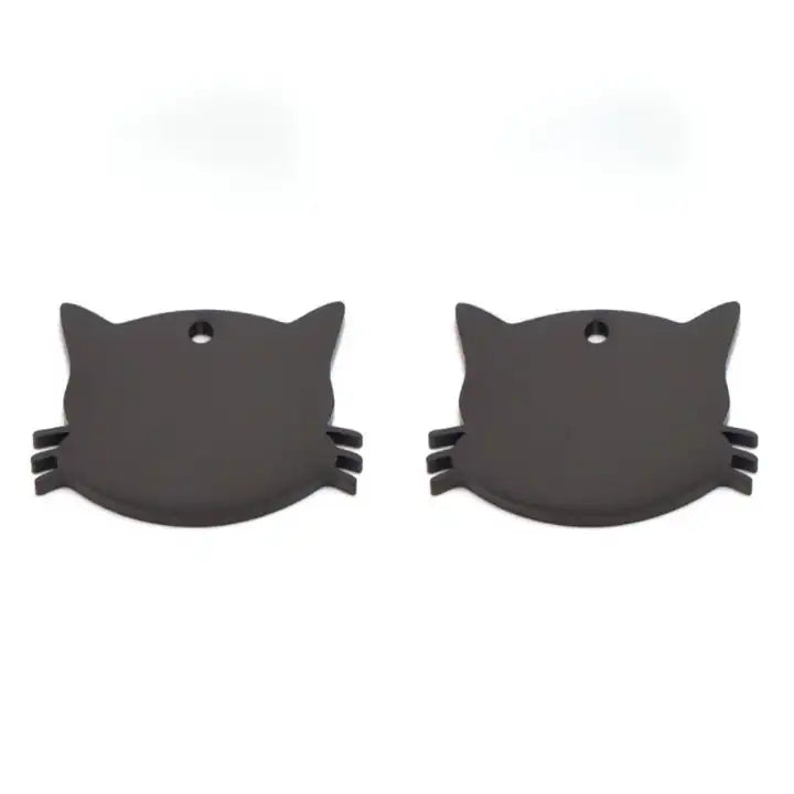 34*25mm Stainless Steel Engravable Hollow Cat Tags ( pk of 10 ) / KT0037