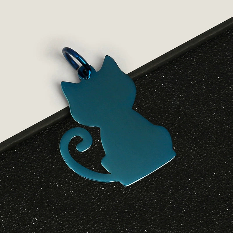 35*28mm Stainless Steel Engravable Hollow Cat Tags ( pk of 10 ) / KT0038