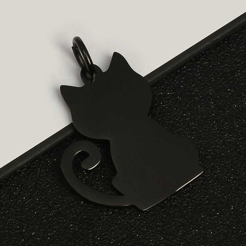 35*28mm Stainless Steel Engravable Hollow Cat Tags ( pk of 10 ) / KT0038