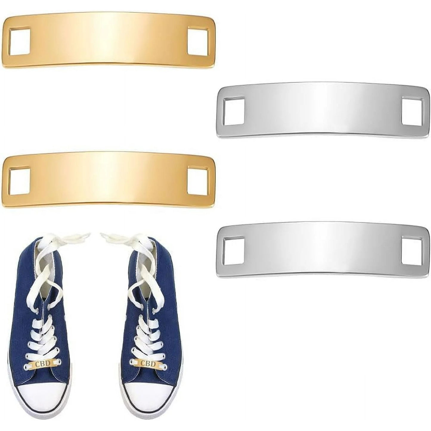 2pcs/Pair Stainless Steel Shoelace buckle DIY laser engravable Pendant