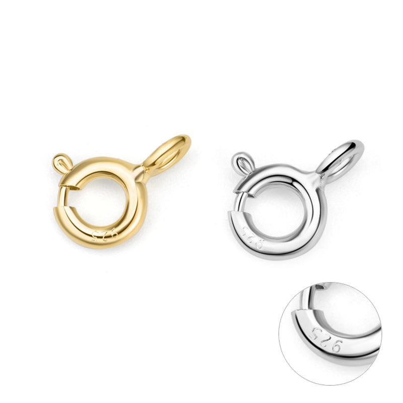 5-8mm Sterling Silver Spring Ring Clasps ( pk of 10 )