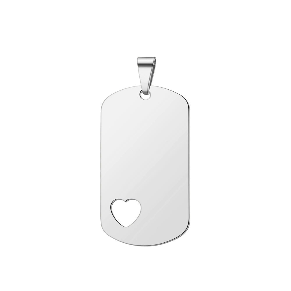 50*28mm Stainless Steel Blank Hollow Heart Military Dog Tags ( pk of 10 ) / KT0011