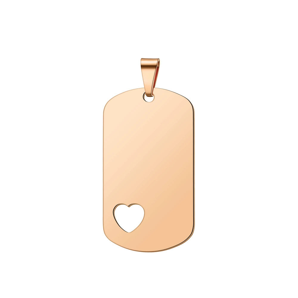 50*28mm Stainless Steel Blank Hollow Heart Military Dog Tags ( pk of 10 ) / KT0011