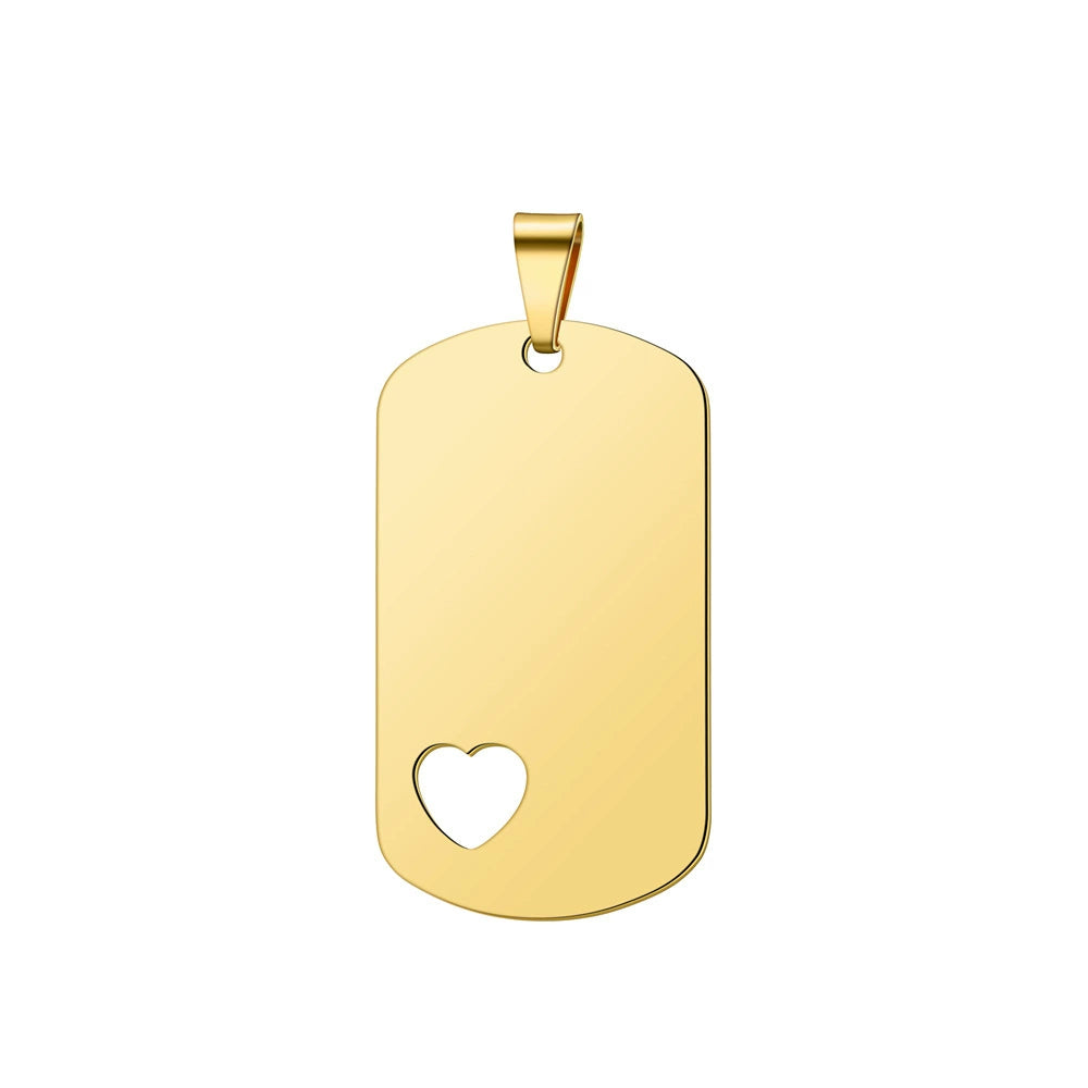 50*28mm Stainless Steel Blank Hollow Heart Military Dog Tags ( pk of 10 ) / KT0011
