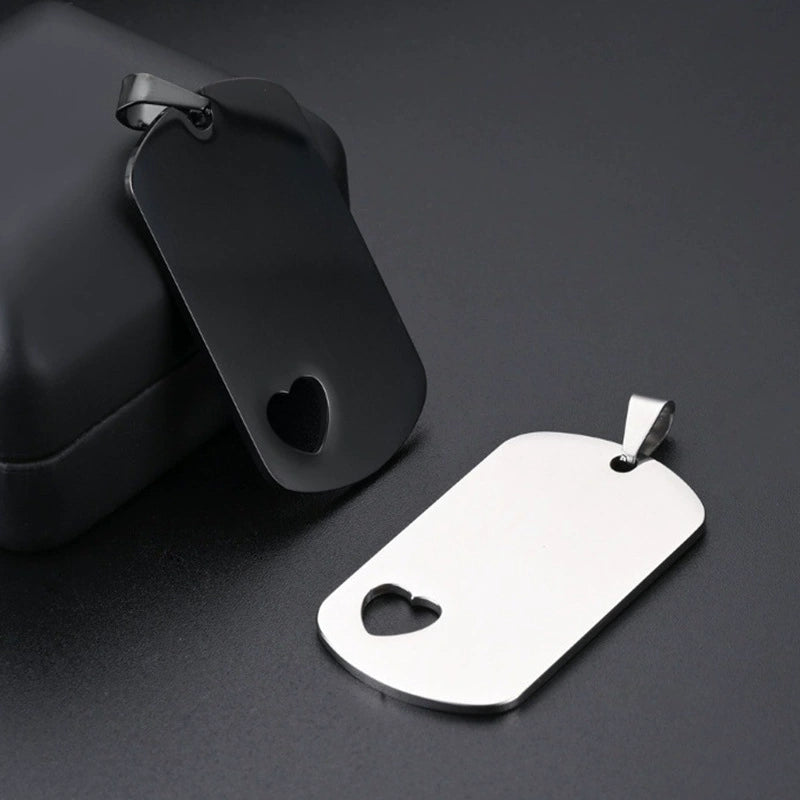 50*28mm Stainless Steel Blank Hollow Heart Military Dog Tags ( pk of 10 ) / KT0011