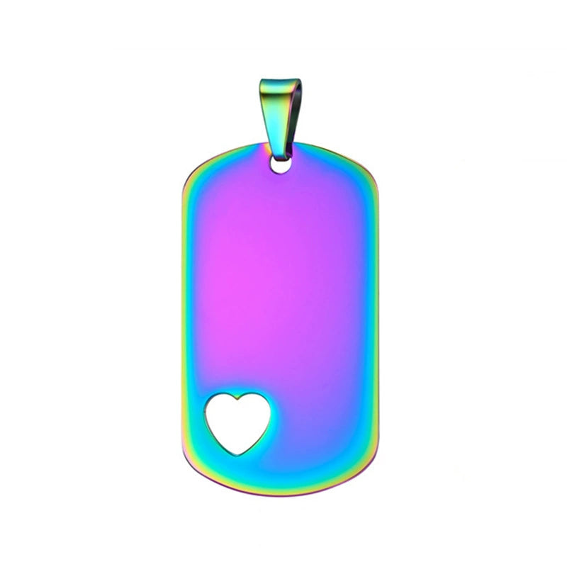 50*28mm Stainless Steel Blank Hollow Heart Military Dog Tags ( pk of 10 ) / KT0011