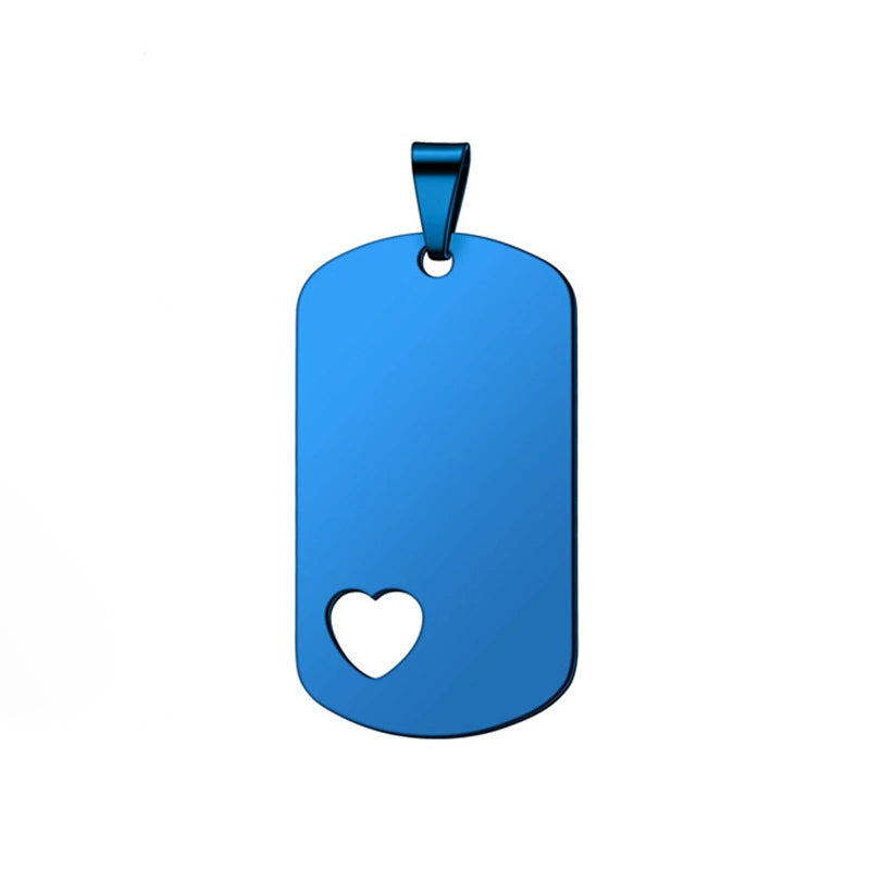 50*28mm Stainless Steel Blank Hollow Heart Military Dog Tags ( pk of 10 ) / KT0011