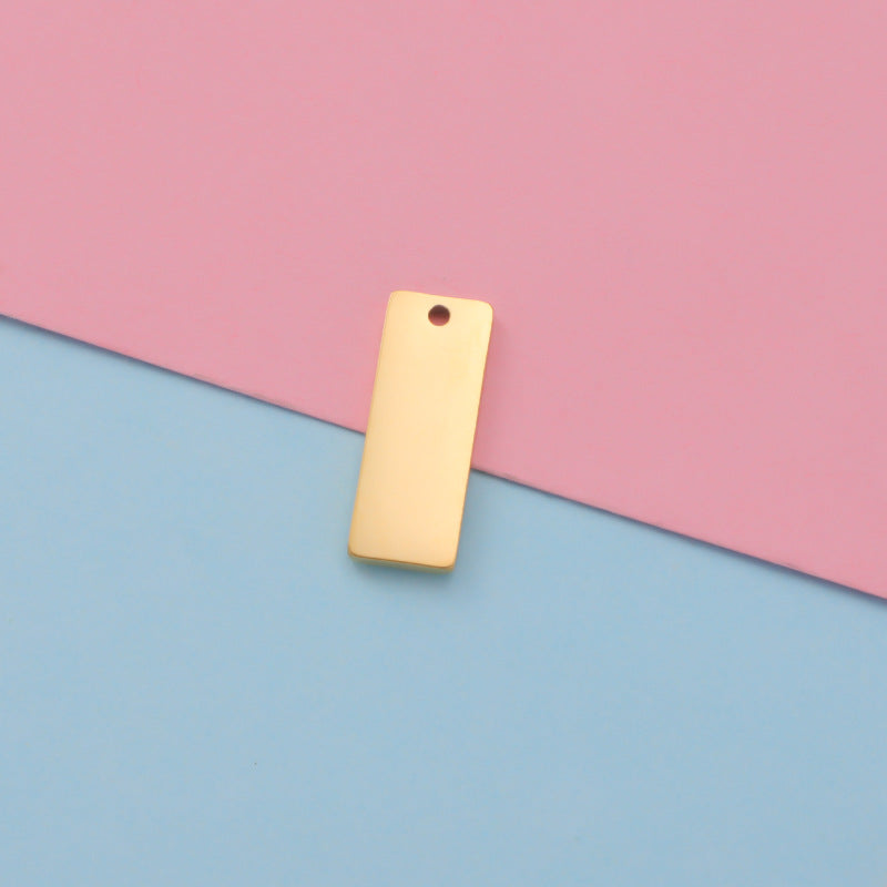 8x22mm Engravable Blank Stainless Steel Square Shape Tag Pendant