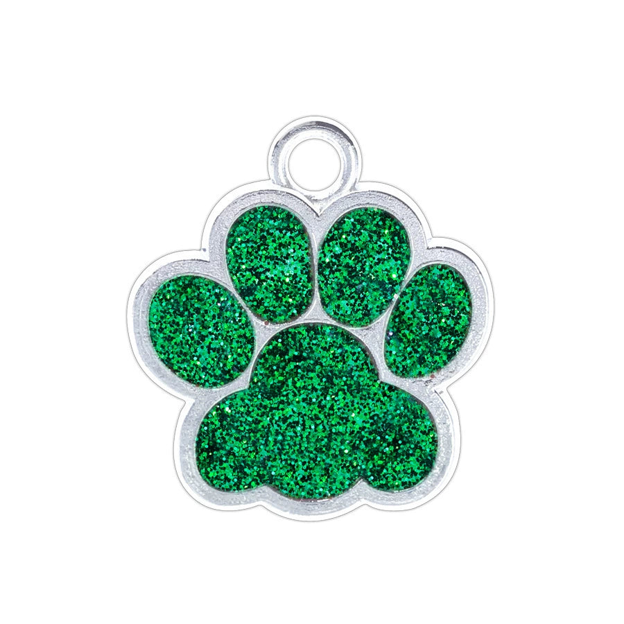 Alloy Shiny Engravable Paw Shape Cat Dog Tags With Keyring ( pk of 10 ) / KT1002