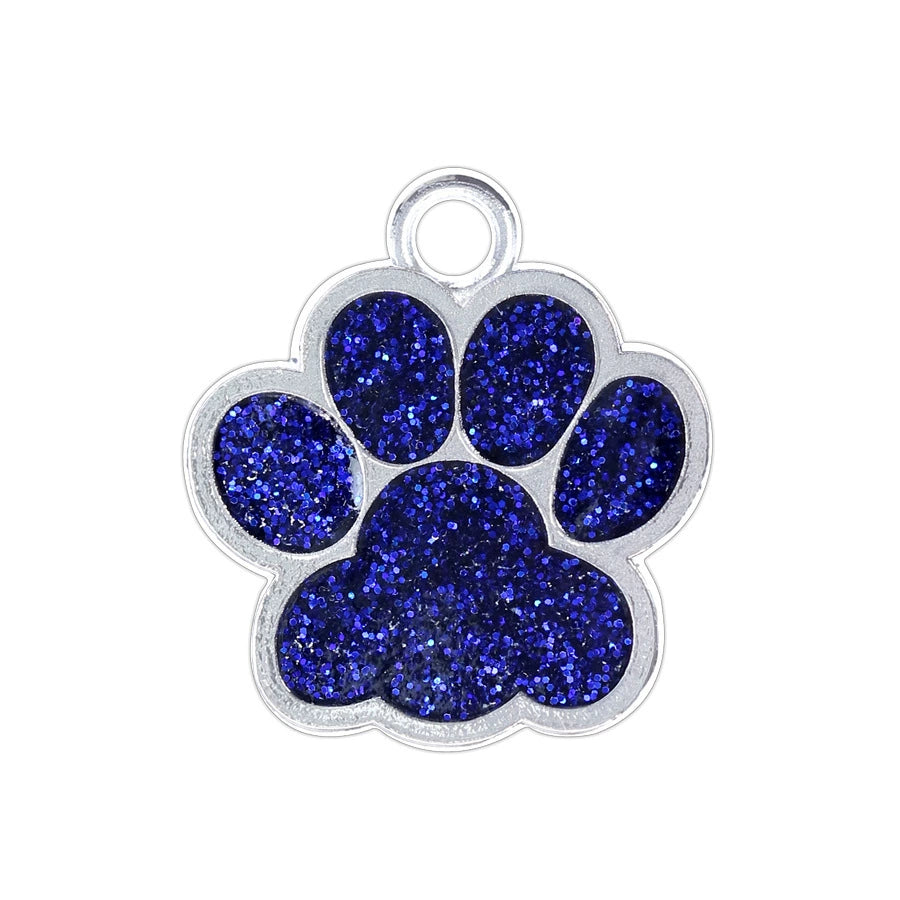 Alloy Shiny Engravable Paw Shape Cat Dog Tags With Keyring ( pk of 10 ) / KT1002