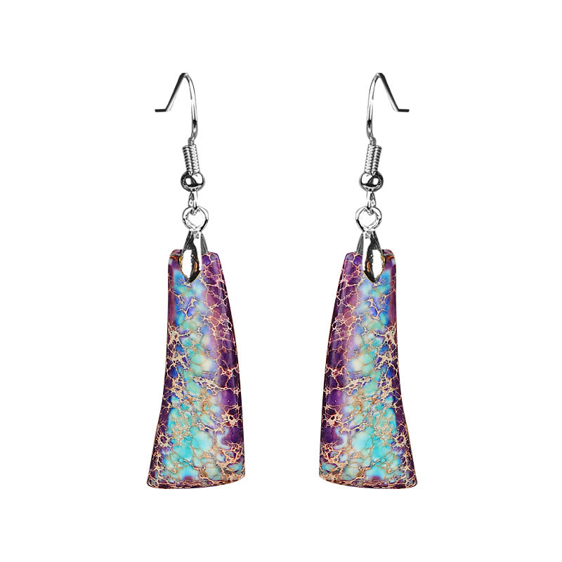 Bohemian Style with Irregular Emperor Stone Dangle Earrings / DE0001