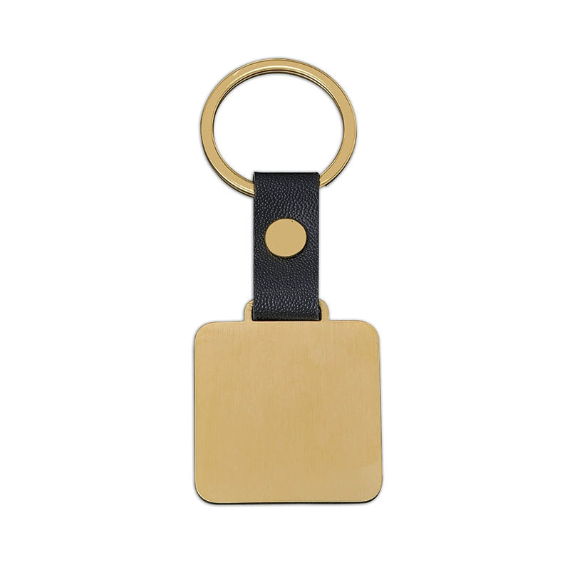 Bulk Engravable wholesale blank stainless steel leather keychain / KC3508