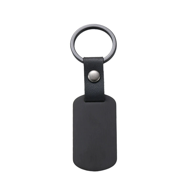 Bulk Engravable wholesale blank stainless steel leather keychain / KC3508