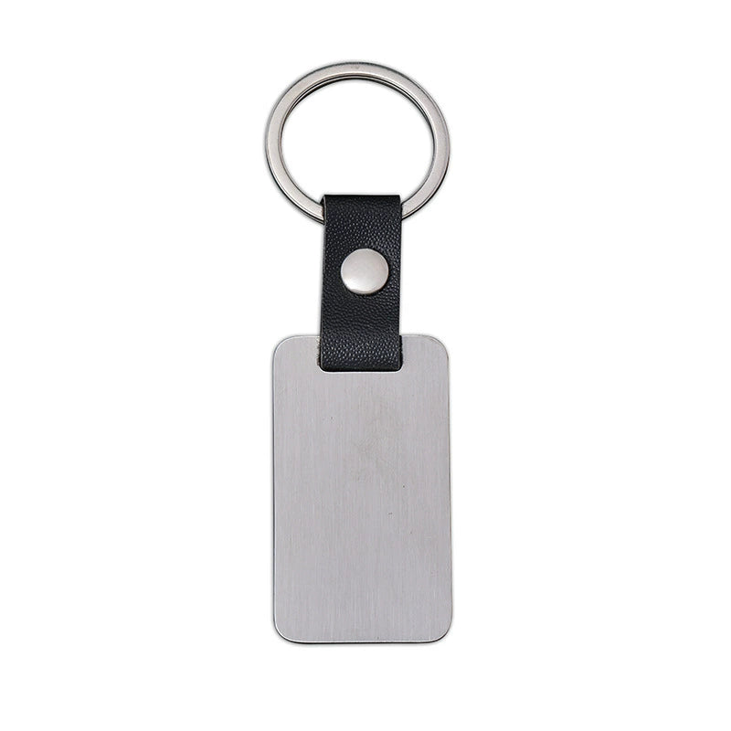 Bulk Engravable wholesale blank stainless steel leather keychain / KC3508