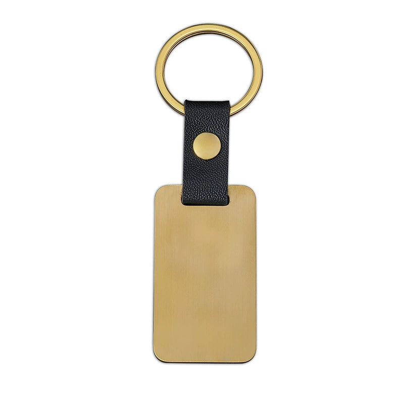Bulk Engravable wholesale blank stainless steel leather keychain / KC3508