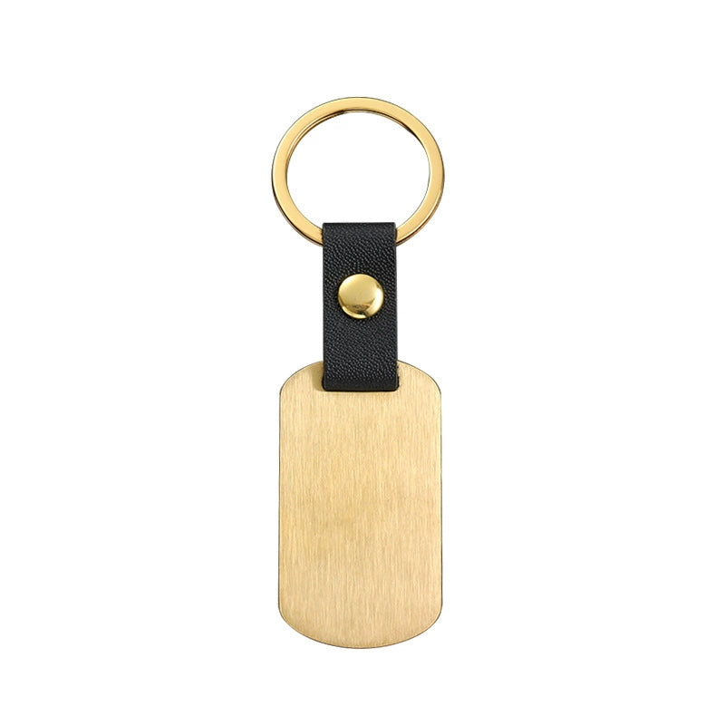 Bulk Engravable wholesale blank stainless steel leather keychain / KC3508