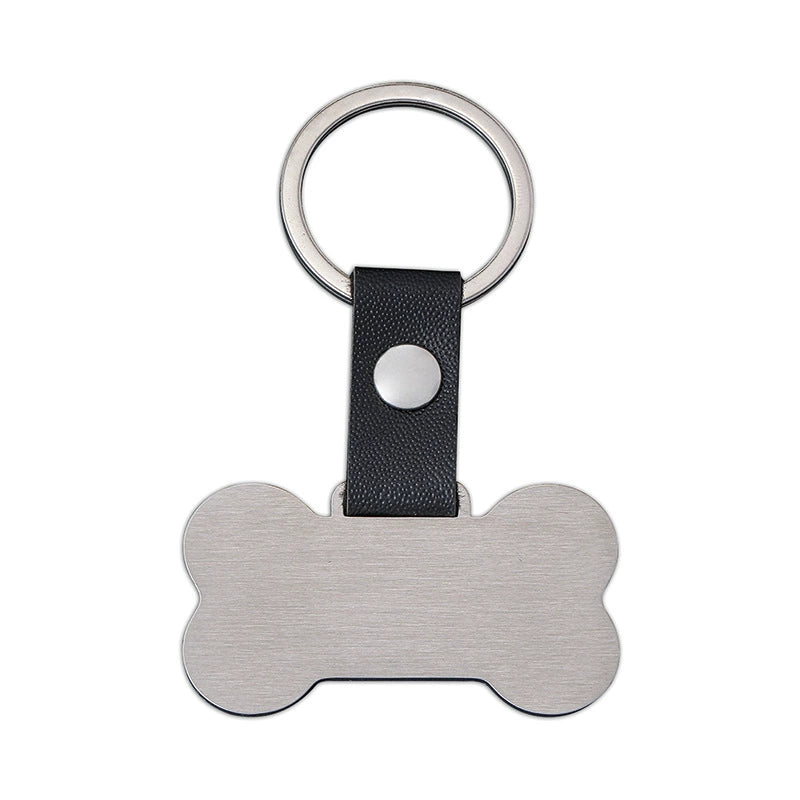 Bulk Engravable wholesale blank stainless steel leather keychain / KC3508