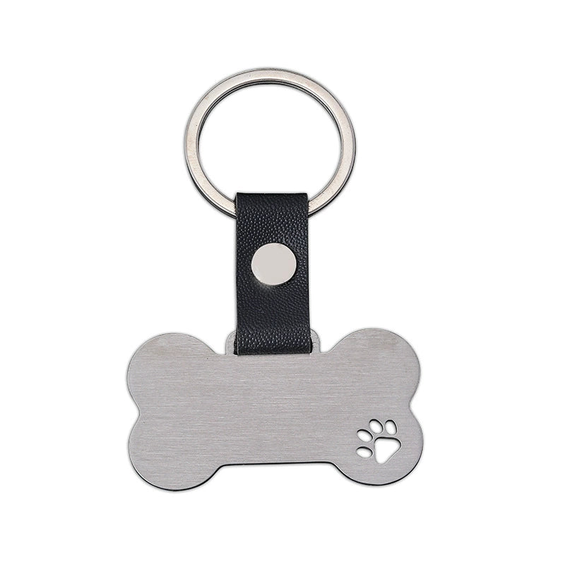 Bulk Engravable wholesale blank stainless steel leather keychain / KC3508
