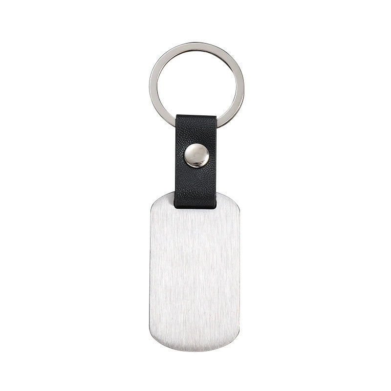 Bulk Engravable wholesale blank stainless steel leather keychain / KC3508