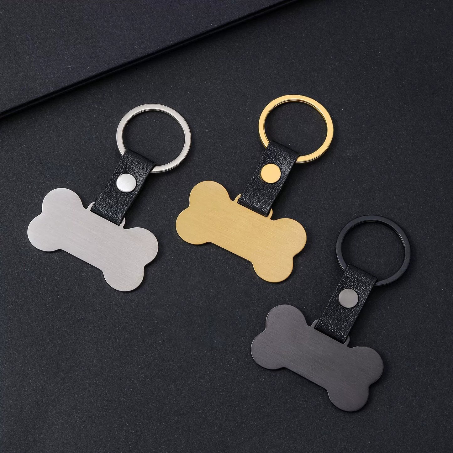 Bulk Engravable wholesale blank stainless steel leather keychain / KC3508