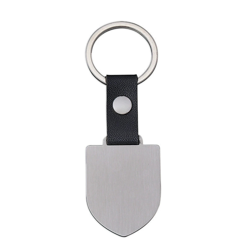Bulk Engravable wholesale blank stainless steel leather keychain / KC3508