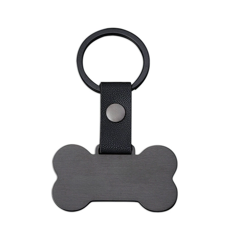 Bulk Engravable wholesale blank stainless steel leather keychain / KC3508
