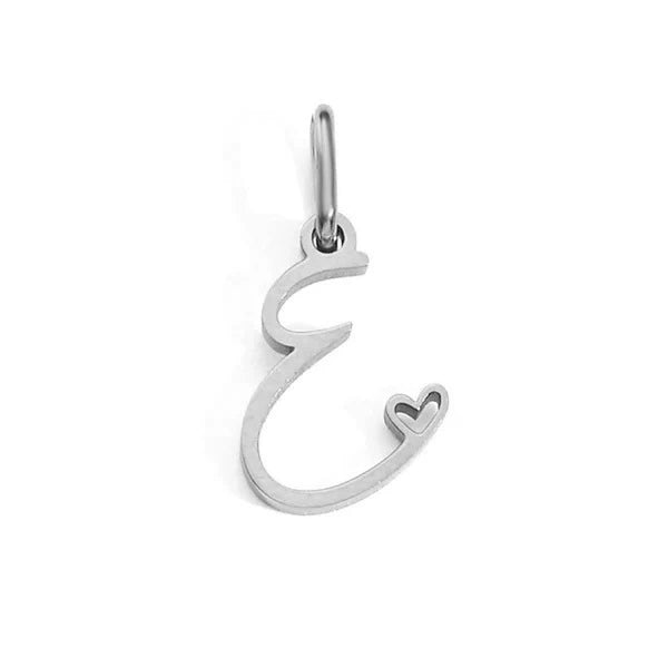 Stainless Steel A-Z Letter Heart Pendant (Pk of 10 ) / KP0002