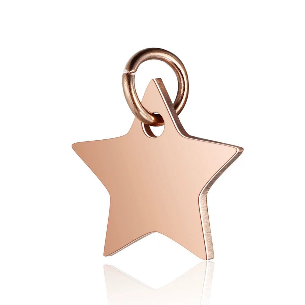 Engravable Stainless Steel Star Pendant (Pk of 5 ) / KC2021