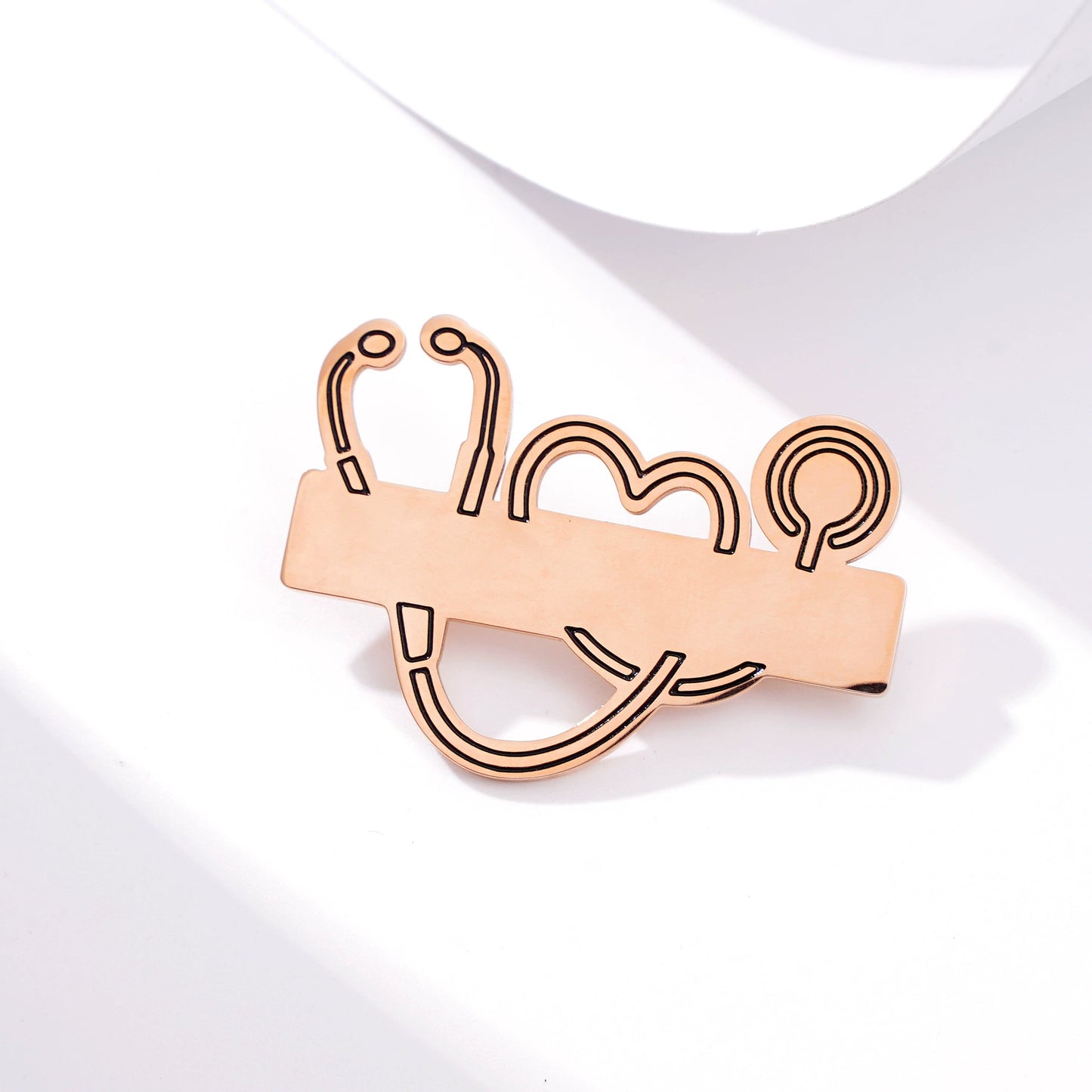 Engravable Stainless Steel Stethoscope brooch / KC4501