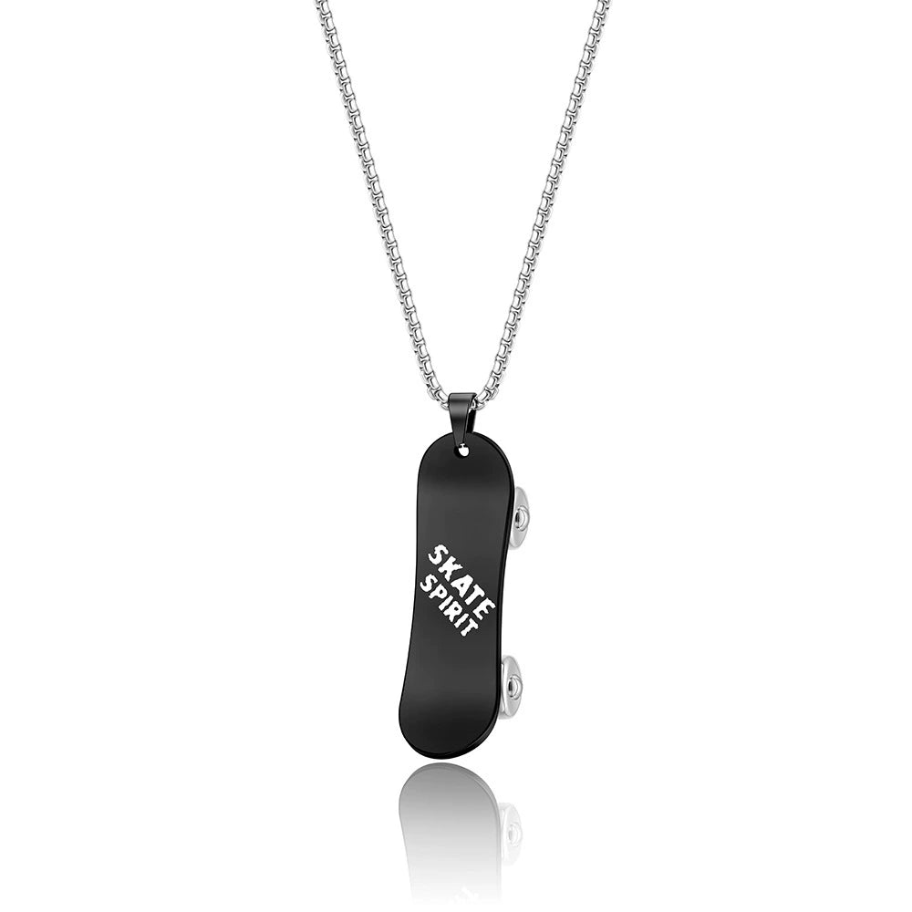 Engravable Stainless Steel Street Style Scooter Pendant Necklace / 25003037