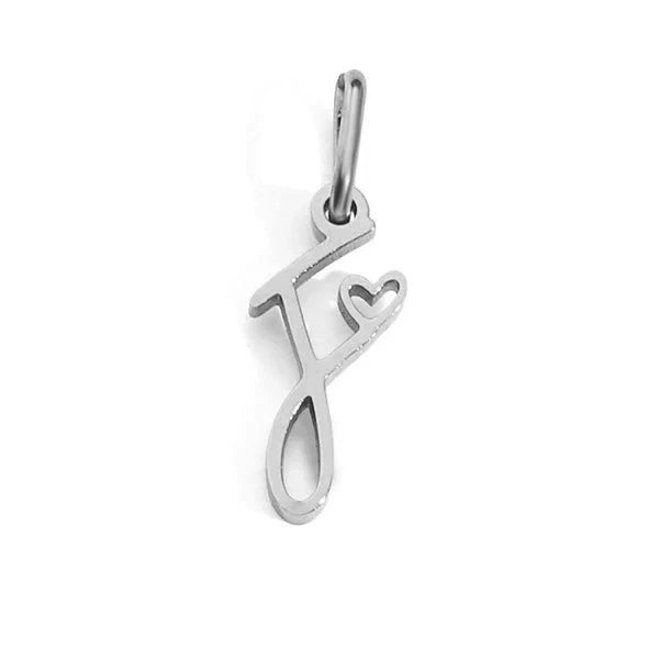 Stainless Steel A-Z Letter Heart Pendant (Pk of 10 ) / KP0002