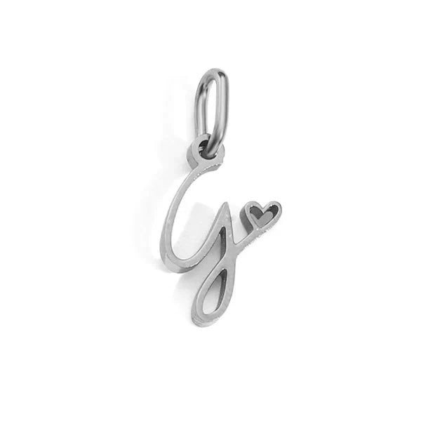 Stainless Steel A-Z Letter Heart Pendant (Pk of 10 ) / KP0002