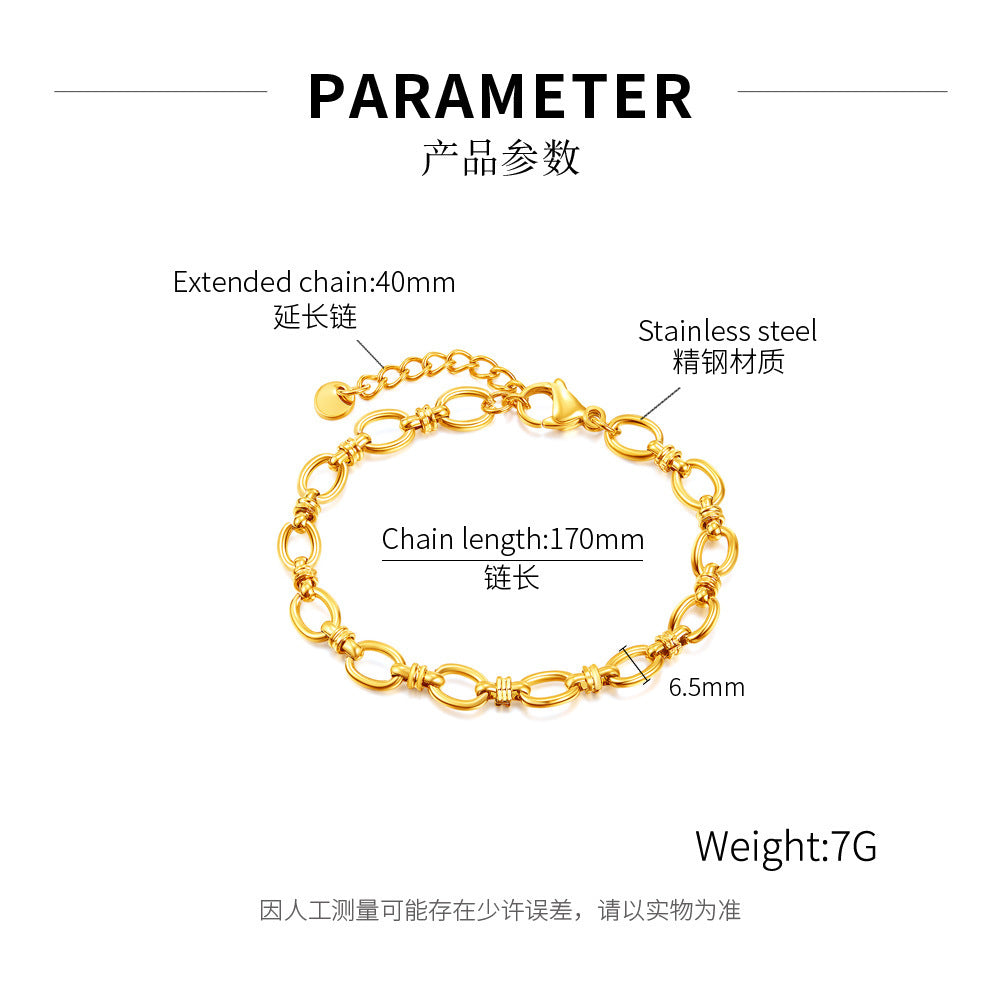 Gold PVD Stainless Steel Chain Bracelet / KB0014
