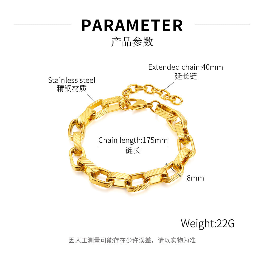 Gold PVD Stainless Steel Chain Bracelet / KB0017