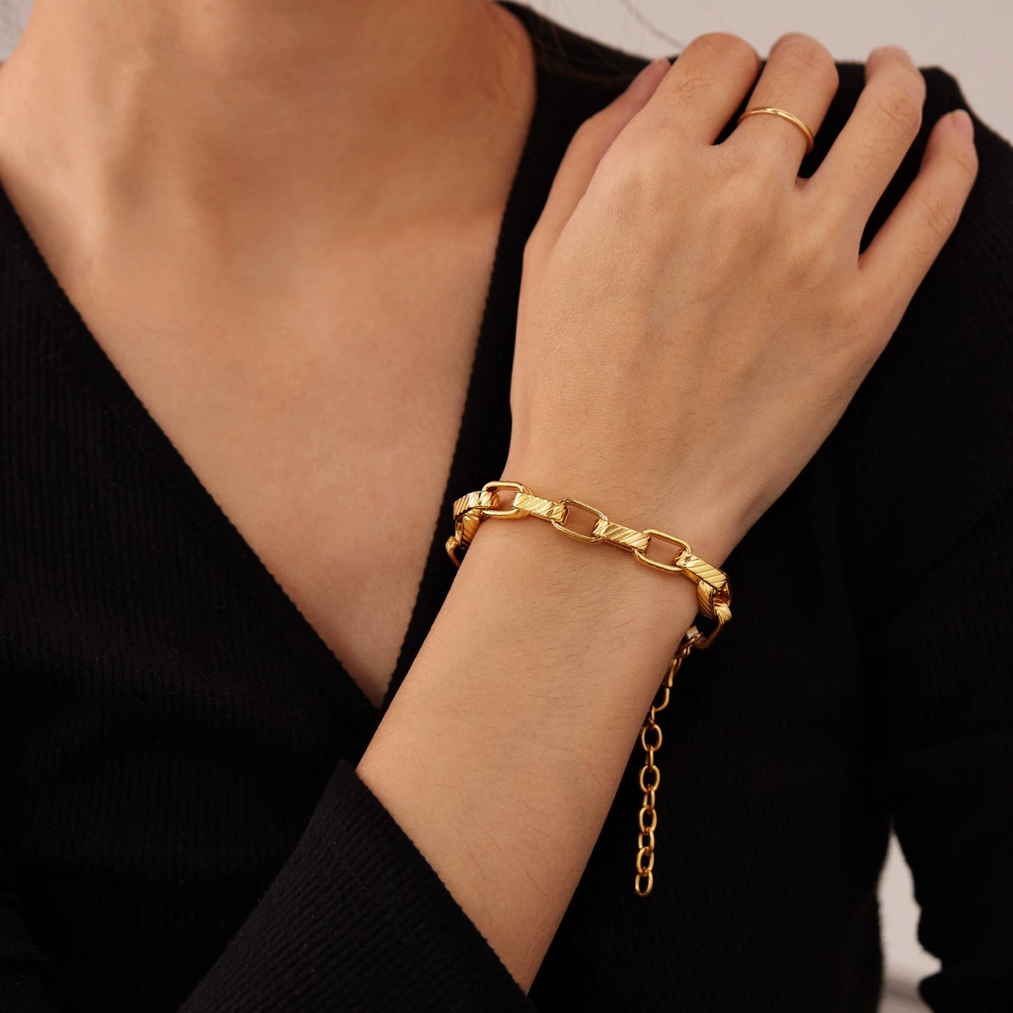 Gold PVD Stainless Steel Chain Bracelet / KB0017