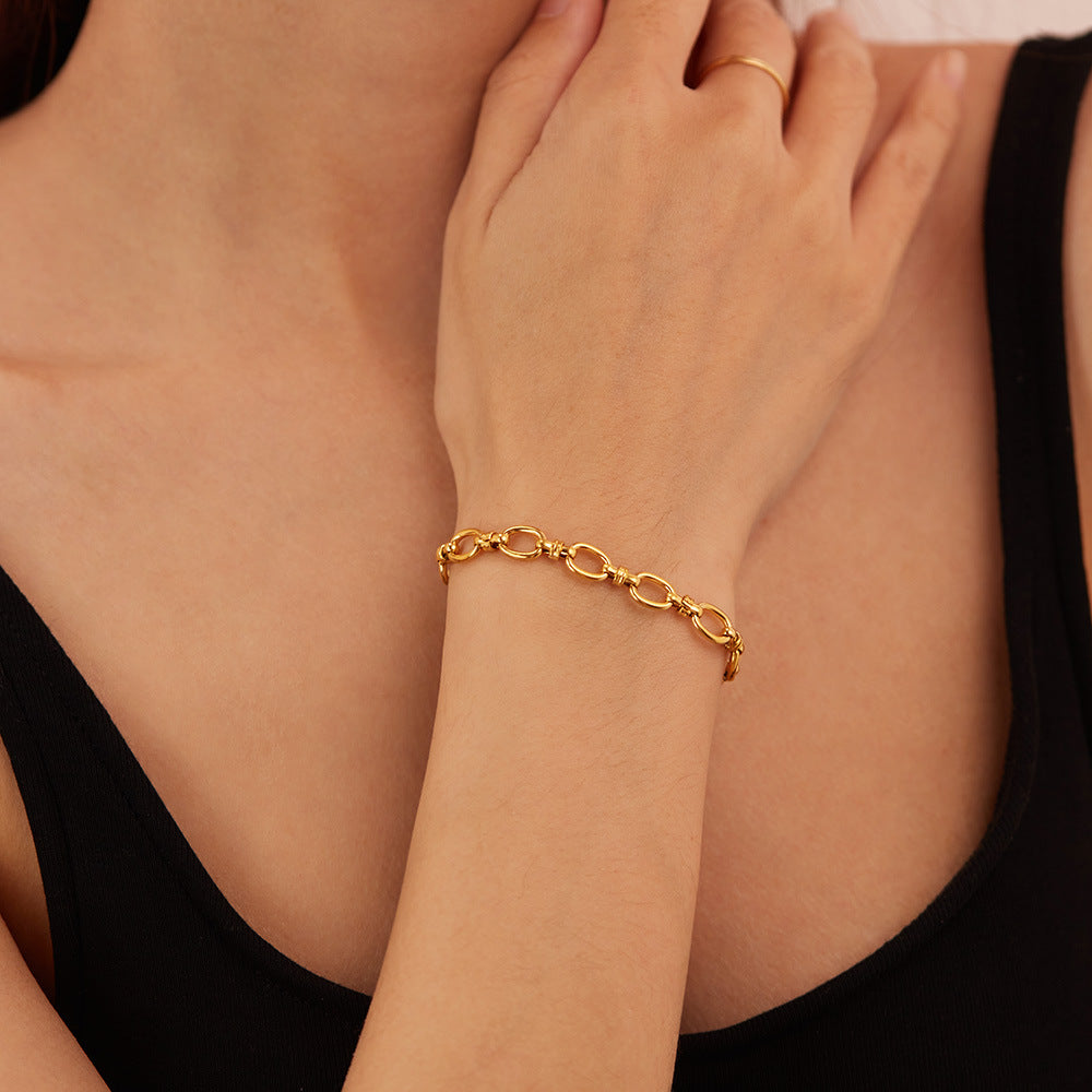 Gold PVD Stainless Steel Chain Bracelet / KB0014
