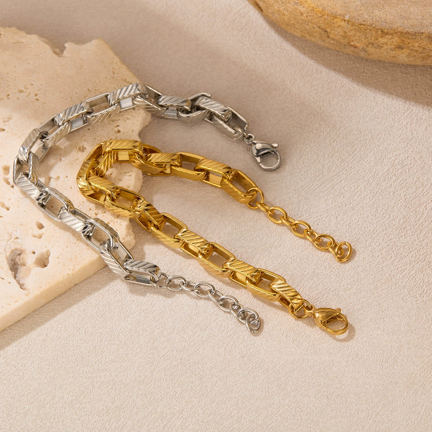 Gold PVD Stainless Steel Chain Bracelet / KB0017