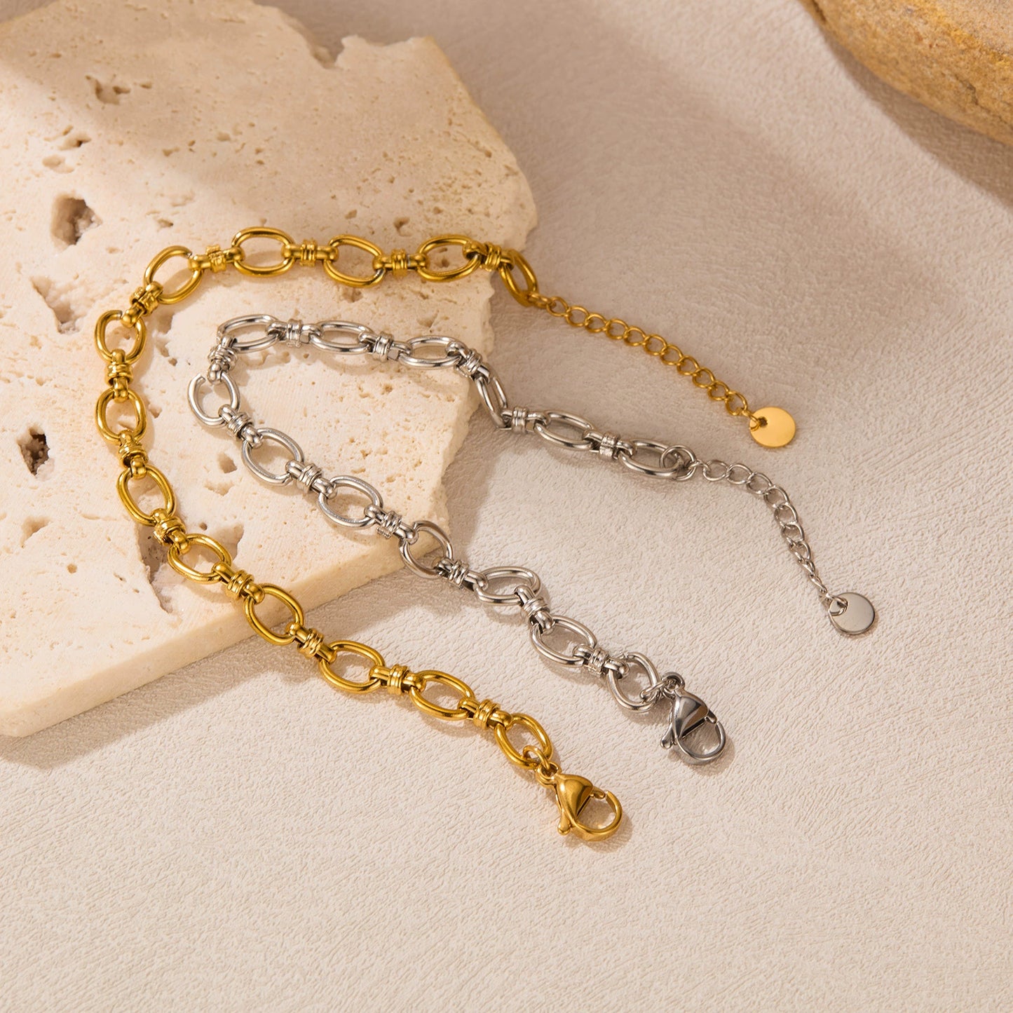 Gold PVD Stainless Steel Chain Bracelet / KB0014