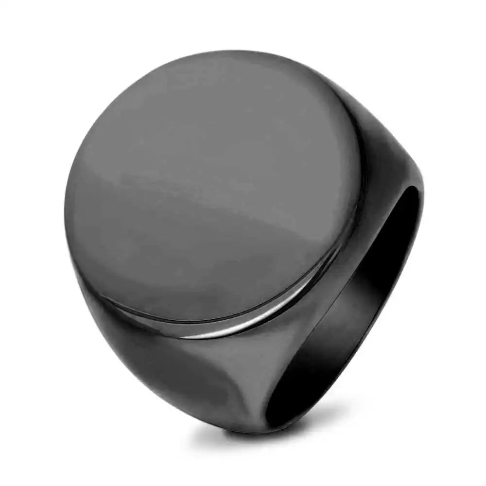 Gold PVD Stainless Steel Minimalist Signet Rings / 25205001