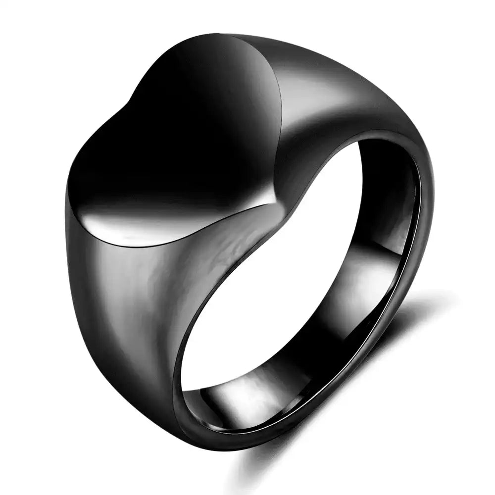 Gold PVD Stainless Steel Vintage Signet Rings / 25205002