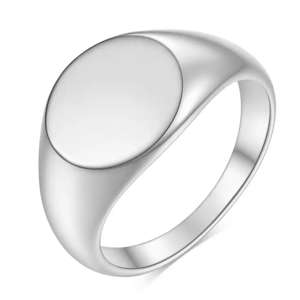 Gold PVD Stainless Steel Vintage Signet Rings / 25205002