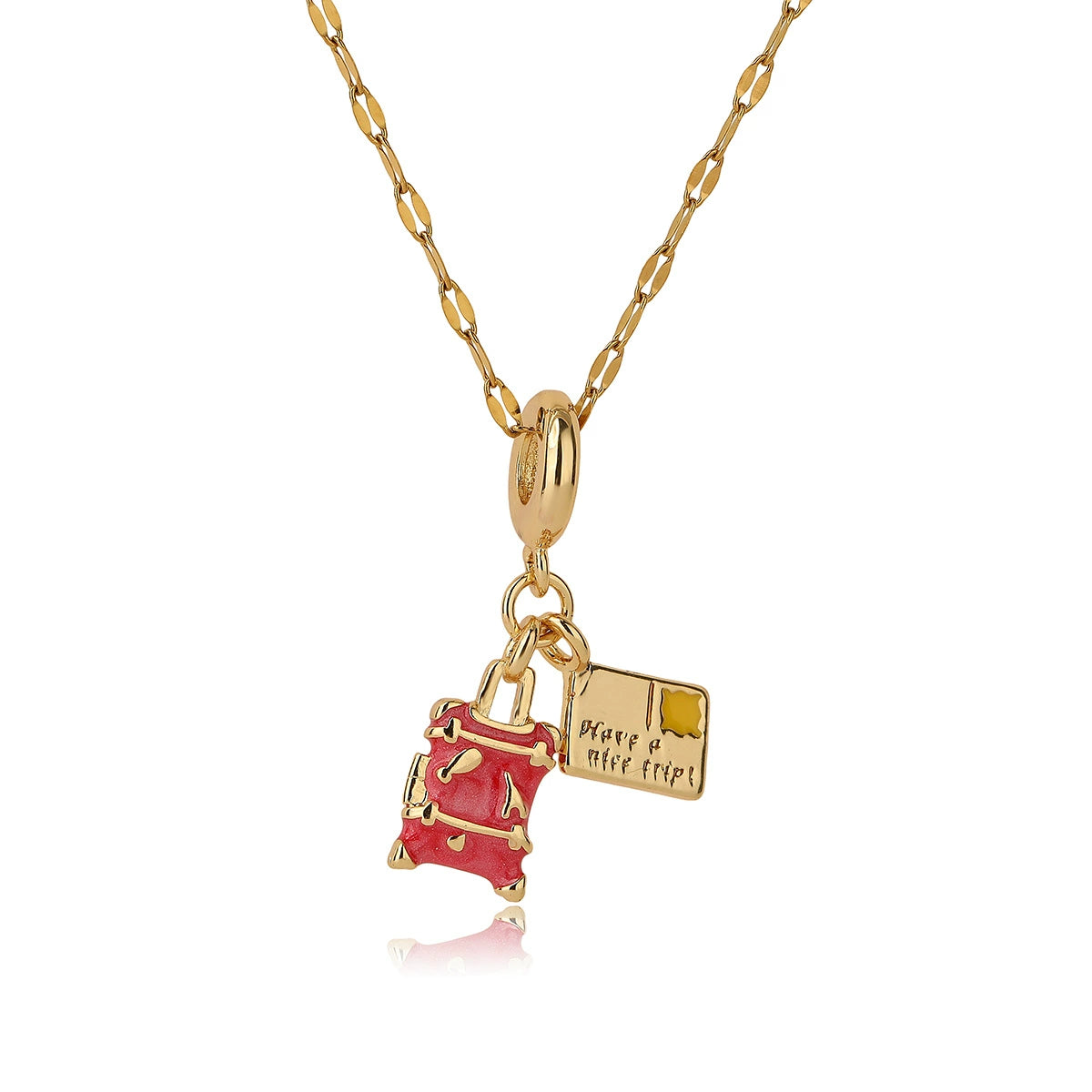 Gold Plated Copper Irregular Polygon Pendant Necklace / KN1032
