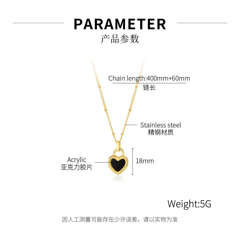 Gold Plated Stainless Steel Heart Pendant Necklaces / KN1004