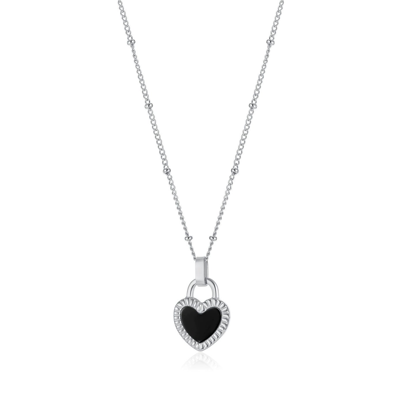 Gold Plated Stainless Steel Heart Pendant Necklaces / KN1004